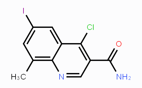 CAS No. 801315-31-1, 4-Chloro-6-iodo-8-methylquinoline-3-carboxamide
