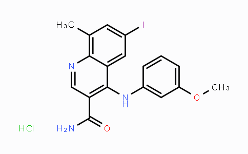 CAS No. 801315-47-9, 6-Iodo-4-((3-methoxyphenyl)amino)-8-methylquinoline-3-carboxamide hydrochloride