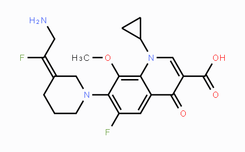 CAS No. 878592-87-1, (E)-7-(3-(2-Amino-1-fluoroethylidene)piperidin-1-yl)-1-cyclopropyl-6-fluoro-8-methoxy-4-oxo-1,4-dihydroquinoline-3-carboxylic acid