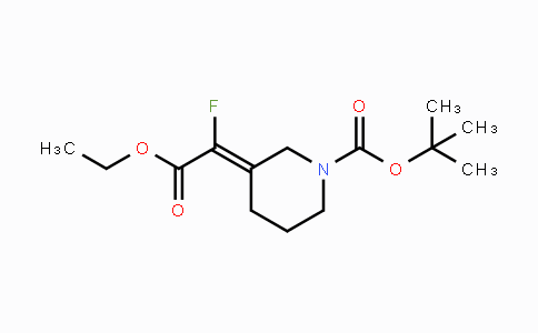 CAS No. 878590-43-3, tert-Butyl 3-(2-ethoxy-1-fluoro-2-oxoethylidene)-piperidine-1-carboxylate