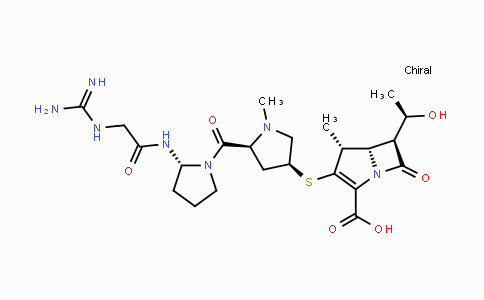 CAS No. 222400-20-6, (4R,5S,6S)-3-(((3S,5S)-5-((S)-3-(2-Guanidinoacetamido)pyrrolidine-1-carbonyl)-1-methylpyrrolidin-3-yl)thio)-6-((R)-1-hydroxyethyl)-4-methyl-7-oxo-1-azabicyclo[