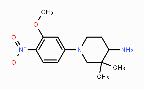 CAS No. 1356963-09-1, 1-(3-Methoxy-4-nitrophenyl)-3,3-dimethylpiperidin-4-amine