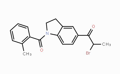 CAS No. 1628466-20-5, 2-Bromo-1-(1-(2-methylbenzoyl)-indolin-5-yl)propan-1-one
