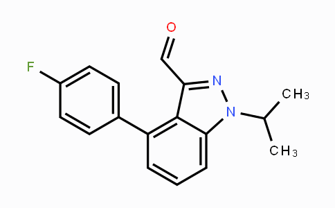 CAS No. 1350760-44-9, 4-(4-Fluorophenyl)-1-isopropyl-1H-indazole-3-carbaldehyde