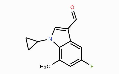 CAS No. 1350760-94-9, 1-Cyclopropyl-5-fluoro-7-methyl-1H-indole-3-carbaldehyde