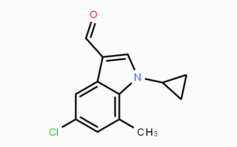 CAS No. 1350761-08-8, 5-Chloro-1-cyclopropyl-7-methyl-1H-indole-3-carbaldehyde