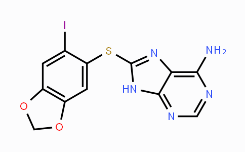 CAS No. 873436-89-6, 8-((6-Iodobenzo[d][1,3]dioxol-5-yl)thio)-9H-purin-6-amine