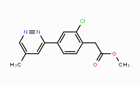 CAS No. 1648864-48-5, Methyl 2-(2-chloro-4-(5-methylpyridazin-3-yl)phenyl)acetate
