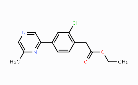 CAS No. 1648864-49-6, Ethyl 2-(2-chloro-4-(6-methylpyrazin-2-yl)phenyl)acetate
