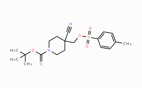 CAS No. 929302-00-1, tert-Butyl 4-cyano-4-((tosyloxy)-methyl)piperidine-1-carboxylate