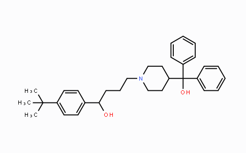 CAS No. 50679-08-8, 1-(4-(tert-Butyl)phenyl)-4-(4-(hydroxydiphenylmethyl)-piperidin-1-yl)butan-1-ol