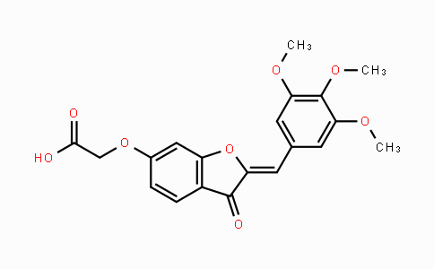 CAS No. 859662-11-6, 2-((3-Oxo-2-(3,4,5-trimethoxybenzylidene)-2,3-dihydrobenzofuran-6-yl)oxy)acetic acid