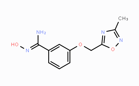 CAS No. 1255791-18-4, (Z)-N'-Hydroxy-3-((3-methyl-1,2,4-oxadiazol-5-yl)methoxy)benzimidamide