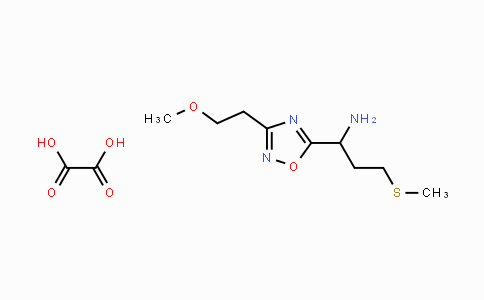 CAS No. 1820705-96-1, 1-(3-(2-Methoxyethyl)-1,2,4-oxadiazol-5-yl)-3-(methylthio)propan-1-amine oxalate