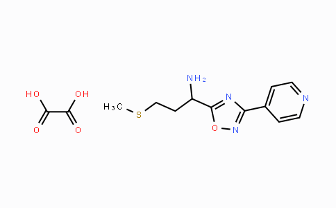 CAS No. 1820639-45-9, 3-(Methylthio)-1-(3-(pyridin-4-yl)-1,2,4-oxadiazol-5-yl)propan-1-amine oxalate