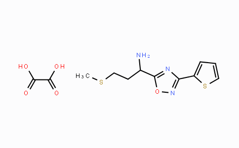 CAS No. 1820649-57-7, 3-(Methylthio)-1-(3-(thiophen-2-yl)-1,2,4-oxadiazol-5-yl)propan-1-amine oxalate