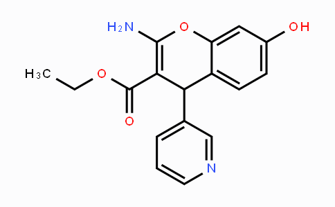 CAS No. 332164-34-8, Ethyl 2-amino-7-hydroxy-4-(pyridin-3-yl)-4H-chromene-3-carboxylate