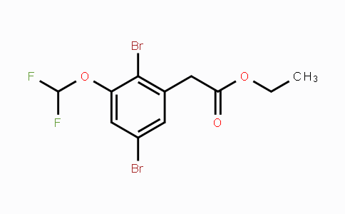 CAS No. 1803713-25-8, Ethyl 2,5-dibromo-3-(difluoromethoxy)phenylacetate