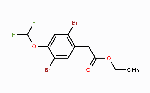 CAS No. 1806348-75-3, Ethyl 2,5-dibromo-4-(difluoromethoxy)phenylacetate