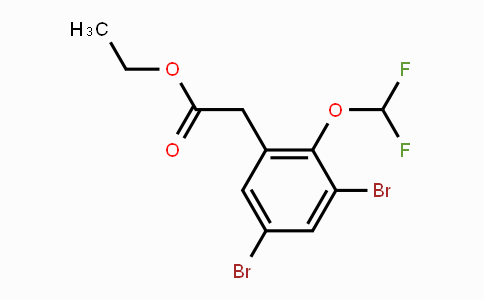 CAS No. 1805120-89-1, Ethyl 3,5-dibromo-2-(difluoromethoxy)phenylacetate