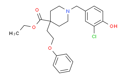 CAS No. 1069858-99-6, Ethyl 1-(3-chloro-4-hydroxybenzyl)-4-(2-phenoxyethyl)piperidine-4-carboxylate