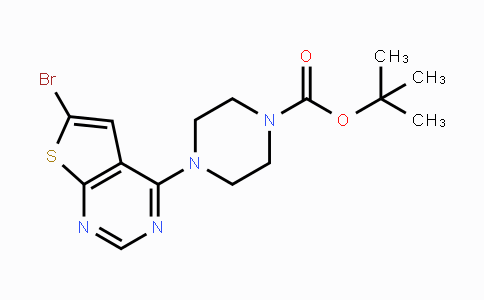 CAS No. 502643-99-4, tert-Butyl 4-(6-bromothieno[2,3-d]pyrimidin-4-yl)piperazine-1-carboxylate