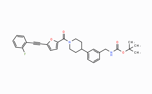 DY110646 | 725228-52-4 | tert-Butyl 3-(1-(5-((2-fluorophenyl)ethynyl)furan-2-carbonyl)piperidin-4-yl)benzylcarbamate