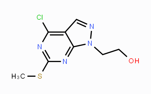 CAS No. 1220517-89-4, 2-(4-Chloro-6-(methylthio)-1H-pyrazolo-[3,4-d]pyrimidin-1-yl)ethanol