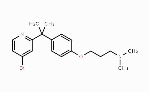 CAS No. 1163707-61-6, 3-(4-(2-(4-Bromopyridin-2-yl)propan-2-yl)-phenoxy)-N,N-dimethylpropan-1-amine