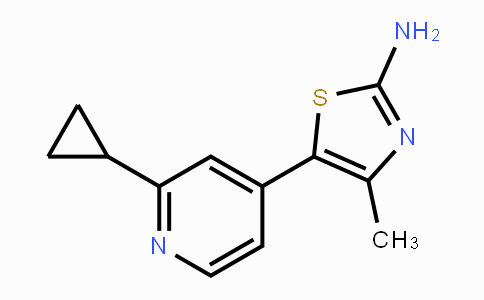 CAS No. 1395492-81-5, 5-(2-Cyclopropylpyridin-4-yl)-4-methylthiazol-2-amine