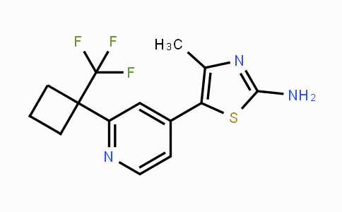 CAS No. 1395492-66-6, 4-Methyl-5-(2-(1-(trifluoromethyl)cyclobutyl)-pyridin-4-yl)thiazol-2-amine