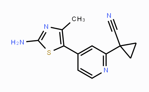 CAS No. 1163707-54-7, 1-(4-(2-Amino-4-methylthiazol-5-yl)pyridin-2-yl)cyclopropanecarbonitrile