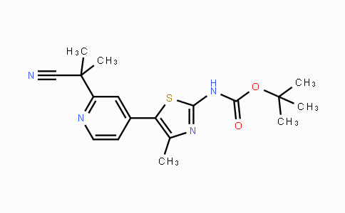 CAS No. 1217486-72-0, tert-Butyl 5-(2-(2-cyanopropan-2-yl)pyridin-4-yl)-4-methylthiazol-2-ylcarbamate
