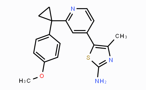 CAS No. 1395492-75-7, 5-(2-(1-(4-Methoxyphenyl)cyclopropyl)pyridin-4-yl)-4-methylthiazol-2-amine