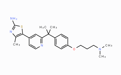 CAS No. 1395492-87-1, 5-(2-(2-(4-(3-(Dimethylamino)propoxy)phenyl)propan-2-yl)pyridin-4-yl)-4-methylthiazol-2-amine