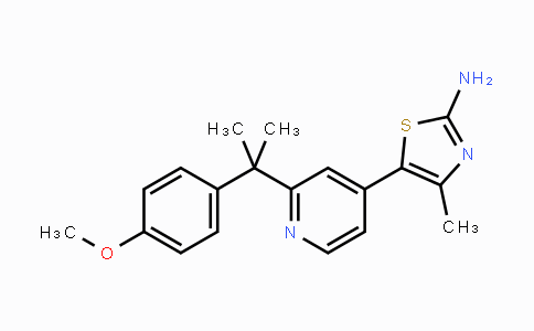 CAS No. 1395492-70-2, 5-(2-(2-(4-Methoxyphenyl)propan-2-yl)pyridin-4-yl)-4-methylthiazol-2-amine