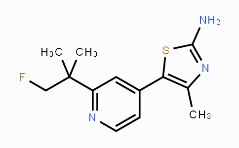 CAS No. 1395492-67-7, 5-(2-(1-Fluoro-2-methylpropan-2-yl)pyridin-4-yl)-4-methylthiazol-2-amine