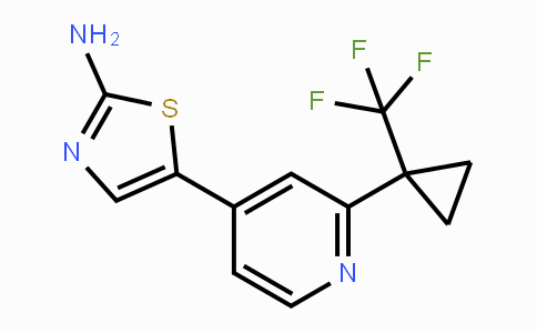 CAS No. 1395492-77-9, 5-(2-(1-(Trifluoromethyl)cyclopropyl)-pyridin-4-yl)thiazol-2-amine