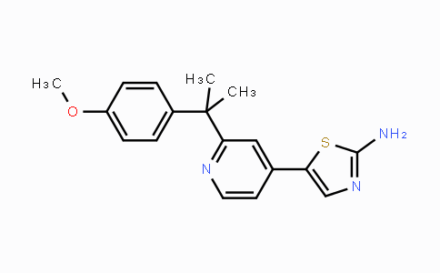 CAS No. 1395492-62-2, 5-(2-(2-(4-Methoxyphenyl)propan-2-yl)pyridin-4-yl)thiazol-2-amine