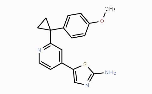 CAS No. 1395492-55-3, 5-(2-(1-(4-Methoxyphenyl)cyclopropyl)-pyridin-4-yl)thiazol-2-amine