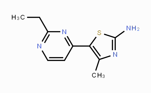 CAS No. 1217487-09-6, 5-(2-Ethylpyrimidin-4-yl)-4-methylthiazol-2-amine