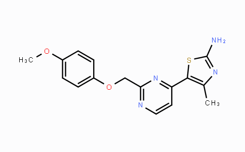 CAS No. 1217487-16-5, 5-(2-((4-Methoxyphenoxy)methyl)pyrimidin-4-yl)-4-methylthiazol-2-amine
