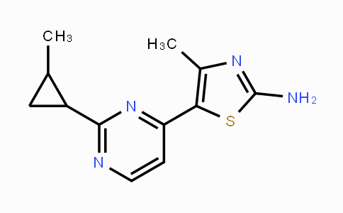 CAS No. 1217487-43-8, 4-Methyl-5-(2-(2-methylcyclopropyl)-pyrimidin-4-yl)thiazol-2-amine