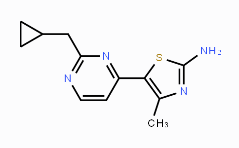 CAS No. 1163707-18-3, 5-(2-(Cyclopropylmethyl)pyrimidin-4-yl)-4-methylthiazol-2-amine