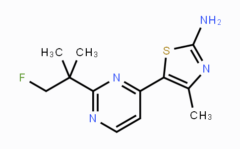 CAS No. 1217487-70-1, 5-(2-(1-Fluoro-2-methylpropan-2-yl)pyrimidin-4-yl)-4-methylthiazol-2-amine