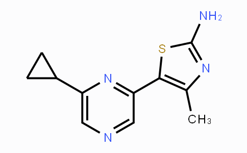 CAS No. 1217487-55-2, 5-(6-Cyclopropylpyrazin-2-yl)-4-methylthiazol-2-amine