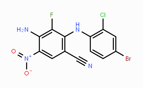 CAS No. 917980-13-3, 4-Amino-2-(4-bromo-2-chlorophenylamino)-3-fluoro-5-nitrobenzonitrile