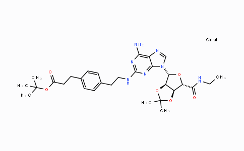 CAS No. 120225-76-5, tert-Butyl 3-(4-(2-(6-amino-9-((3aR,4R,6S,6aS)-6-(ethylcarbamoyl)-2,2-dimethyltetrahydrofuro[3,4-d][1,3]dioxol-4-yl)-9H-purin-2-ylamino)ethyl)phenyl)propanoate