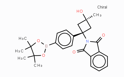 CAS No. 1199556-90-5, 2-((1R,3R)-3-Hydroxy-3-methyl-1-(4-(4,4,5,5-tetramethyl-1,3,2-dioxaborolan-2-yl)phenyl)cyclobutyl)isoindoline-1,3-dione
