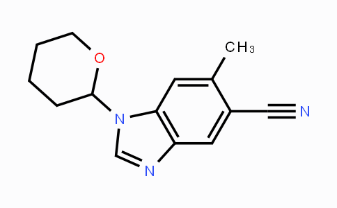 CAS No. 1407180-86-2, 6-Methyl-1-(tetrahydro-2H-pyran-2-yl)-1H-benzo[d]imidazole-5-carbonitrile
